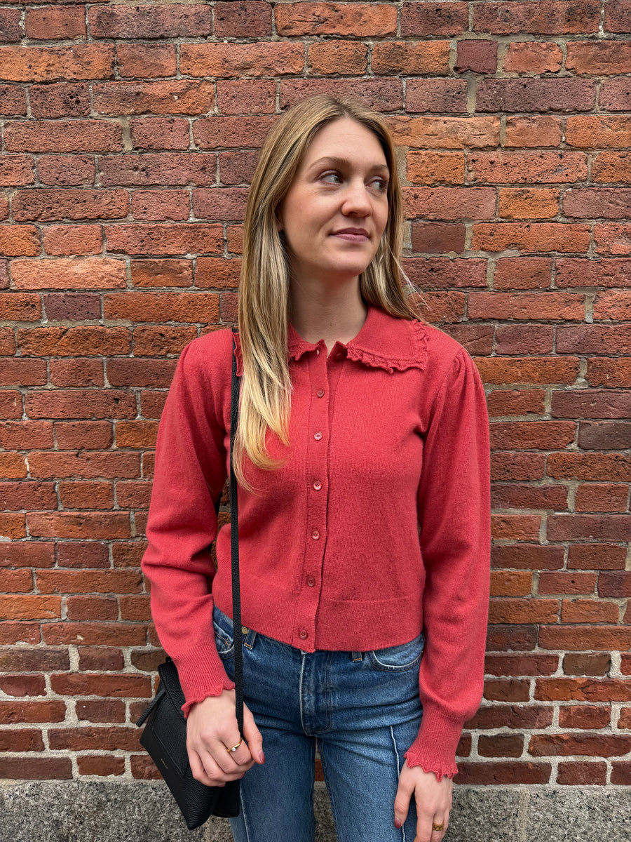 Kalila Collared Cardigan - Coral