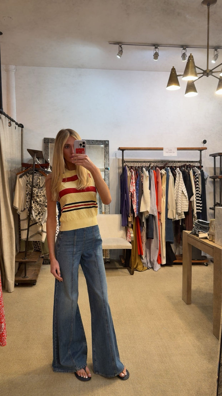 Annette Tank - Yellow Stripe (By Phone Order Only)