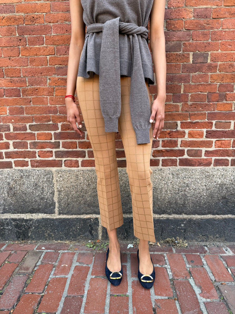 Matte Shine Windowpane Kick Pant - Butterscotch Combo (By Phone Order Only)