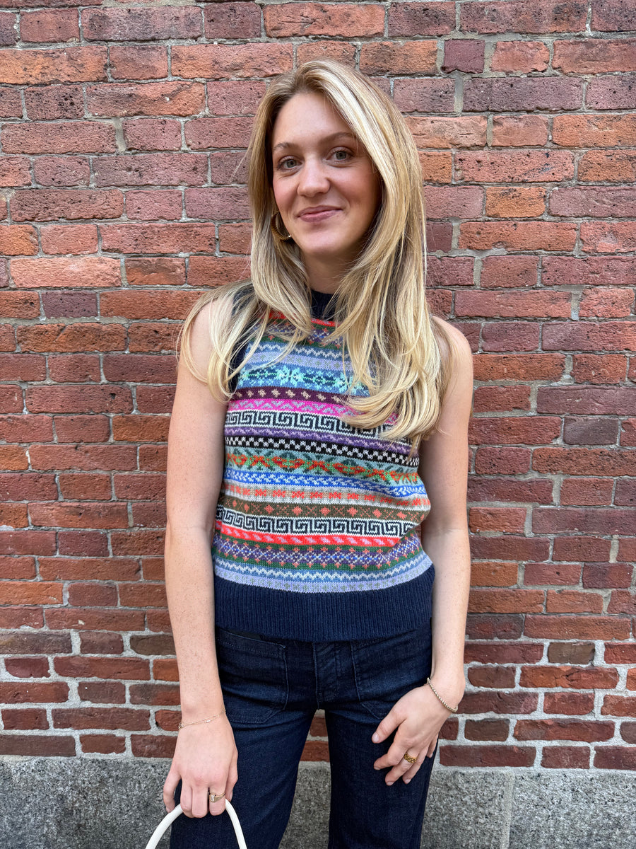Tupos Shrunken Cashmere Vest - Fairaisle