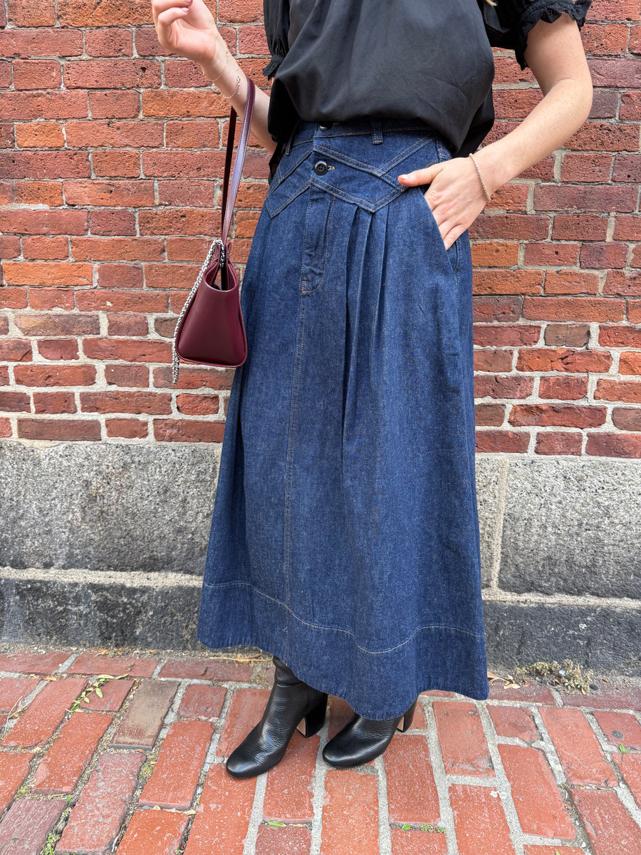 The Field Skirt - Midnight Rinse