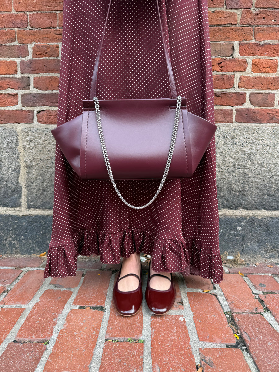 Rosaria Dress - Burgundy Collette Dot (By Phone Order Only)
