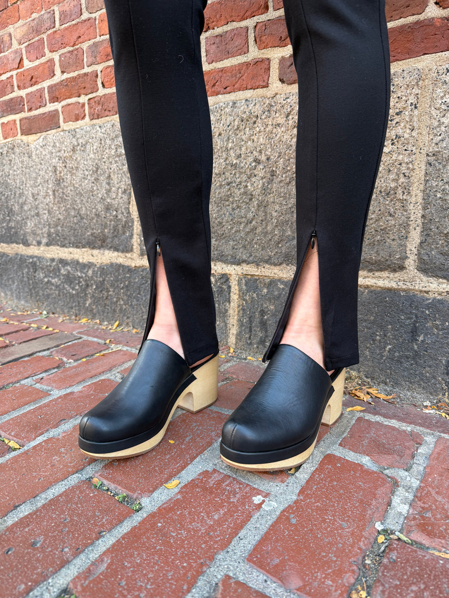 Zip Layering Pant - Black Ponte