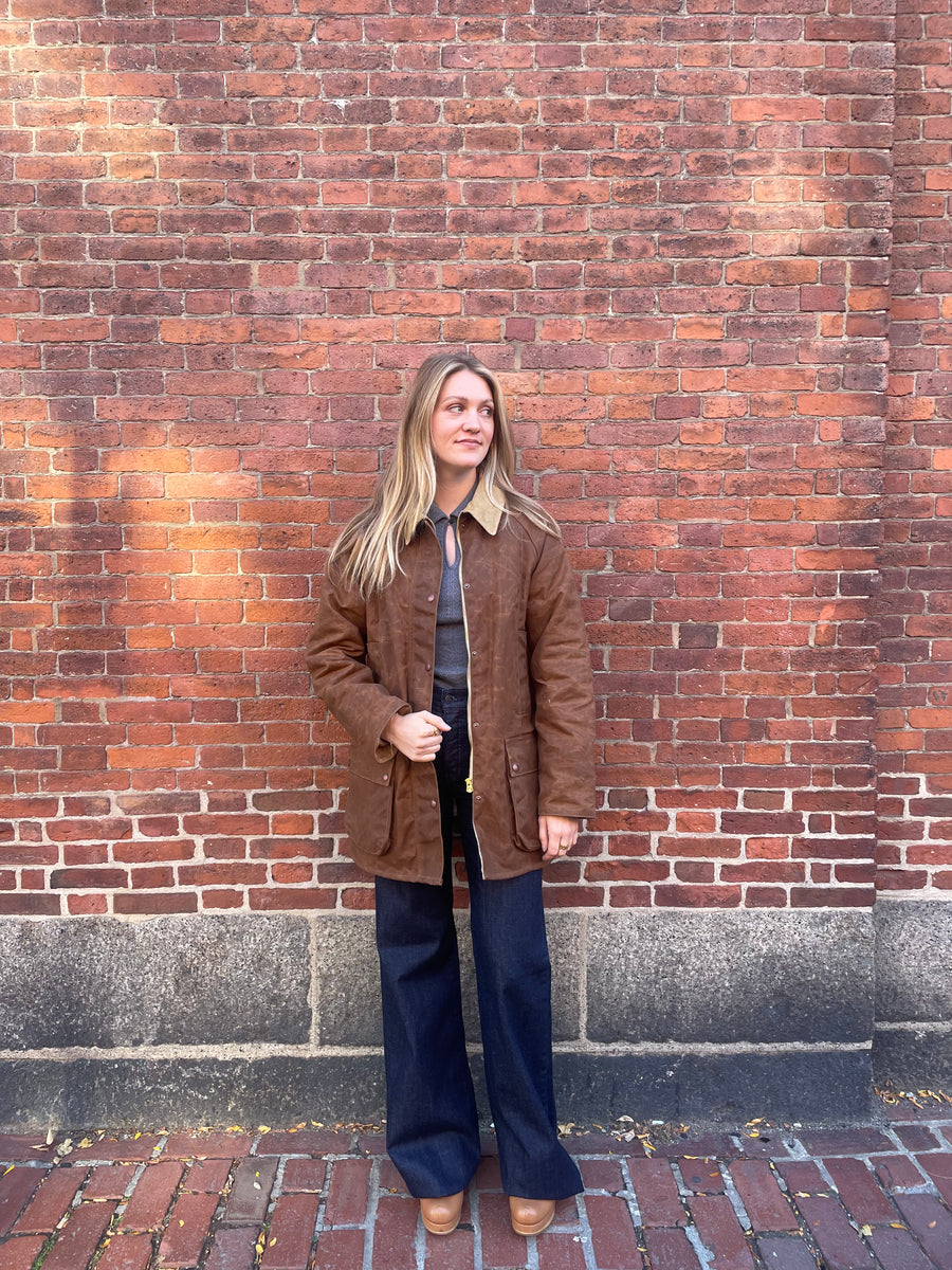 Floriane Waxed Cotton Jacket - Brown