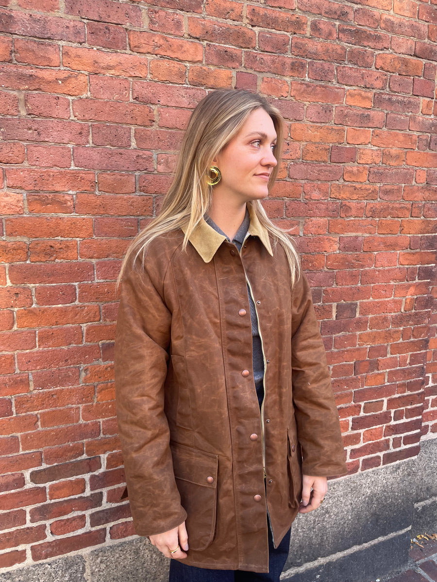 Floriane Waxed Cotton Jacket - Brown
