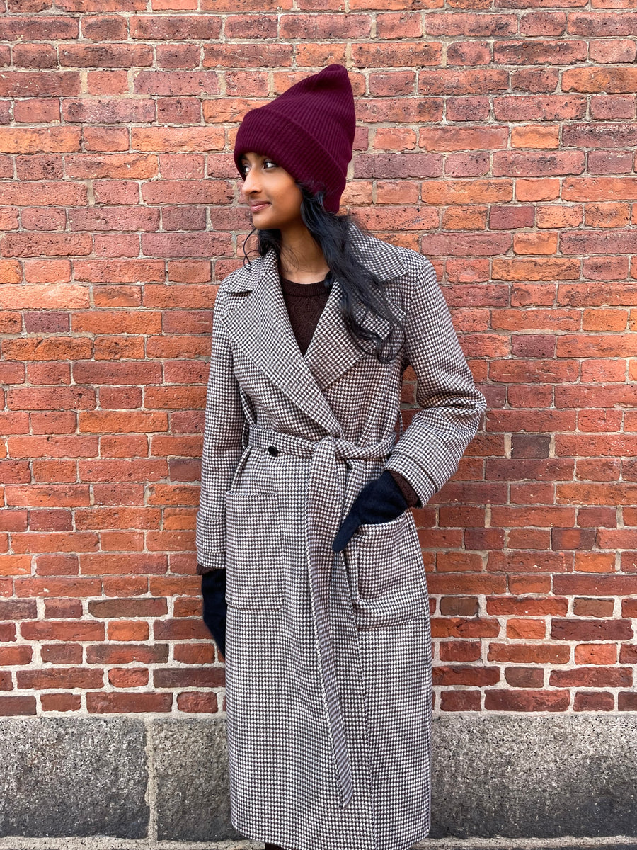 Double Face Dogtooth Arline Coat - Arabica Combo