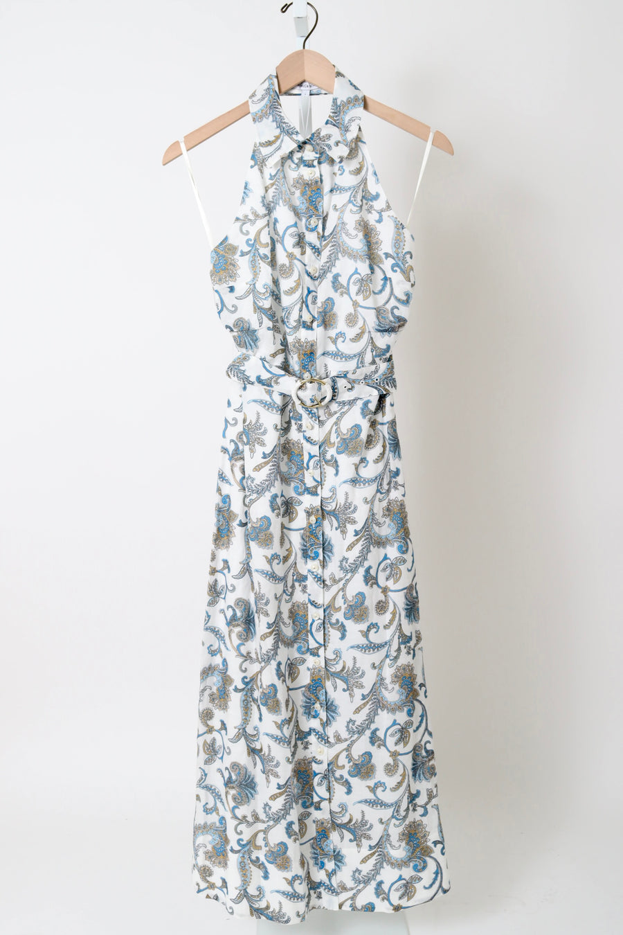 Mackey Paisley Halter Midi Dress - Dove White Multi Dress Boston Mackey Paisley Halter Midi Dress - Dove White Multi Dress Boston