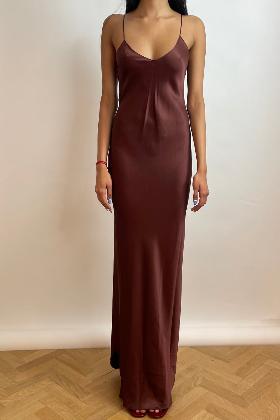 Cami Silk Gown - Burgundy