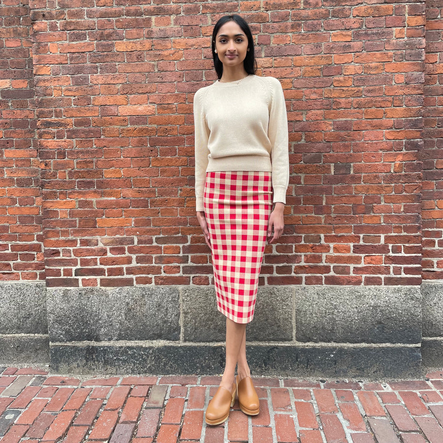 Gingham Petra Skirt - Red (By Phone Order Only)