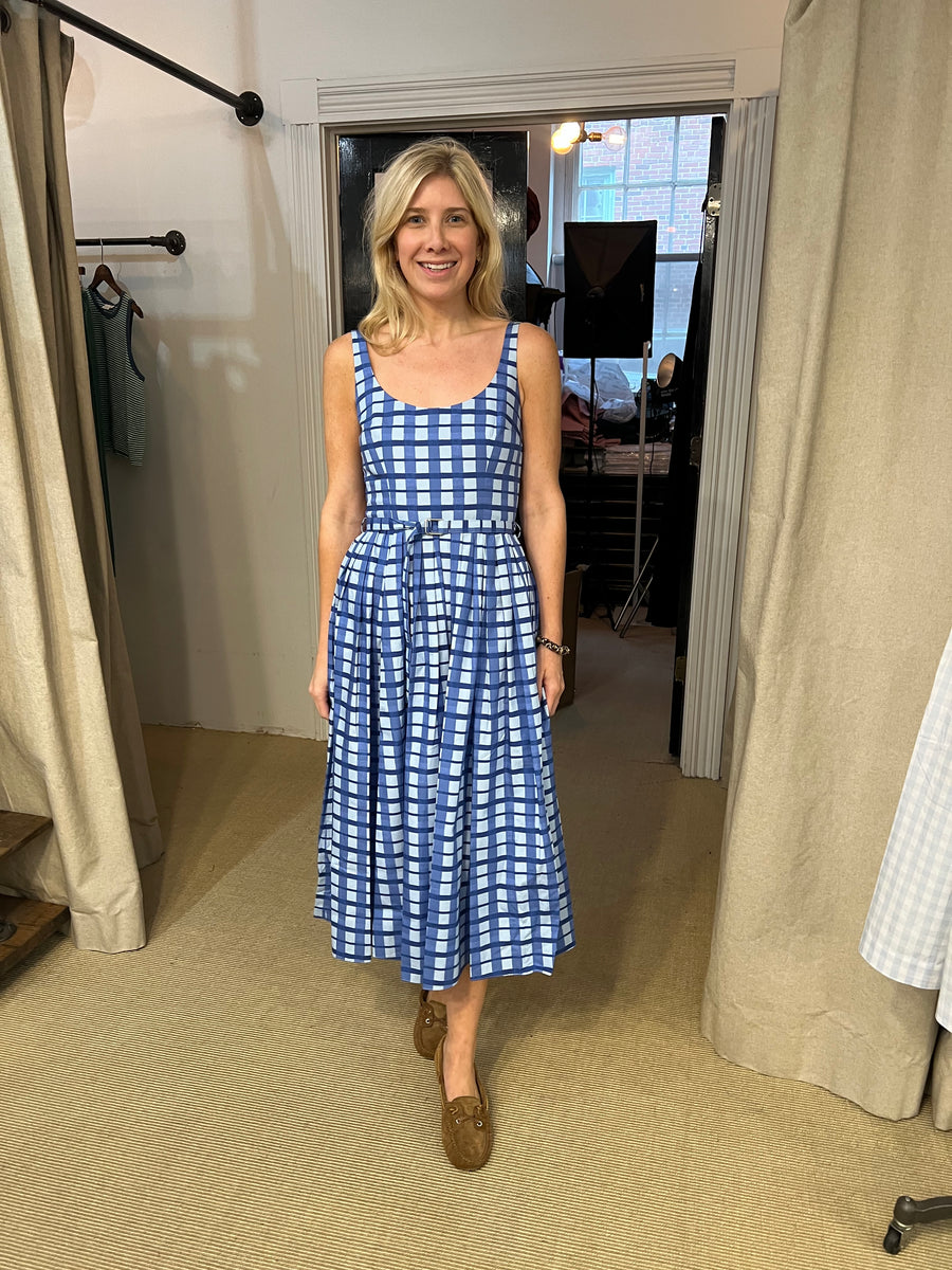 Eglantine Dress - Blue Painted Gingham