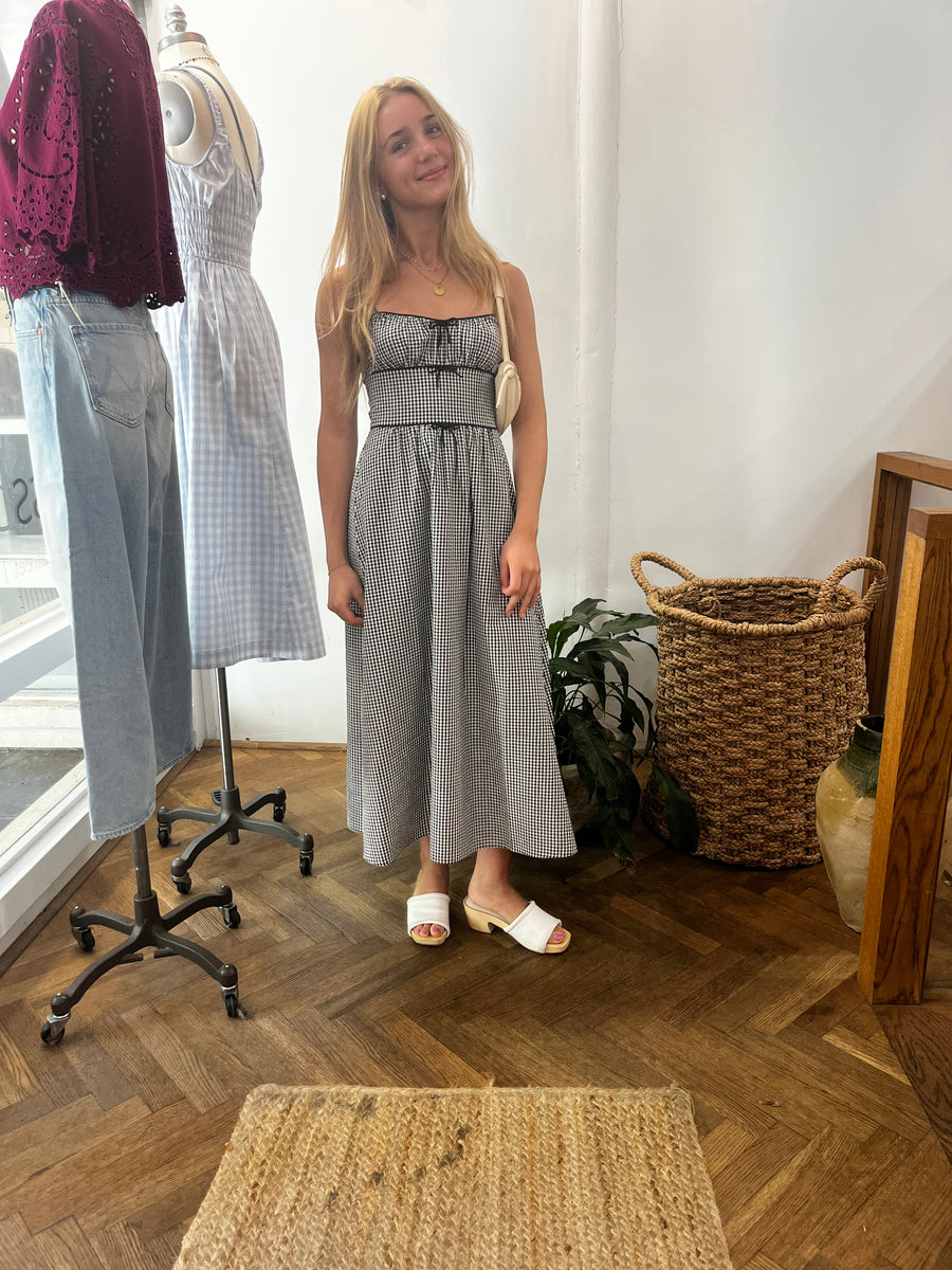 Belline Dress - Noir La Maddalena Gingham (By Phone Order Only)