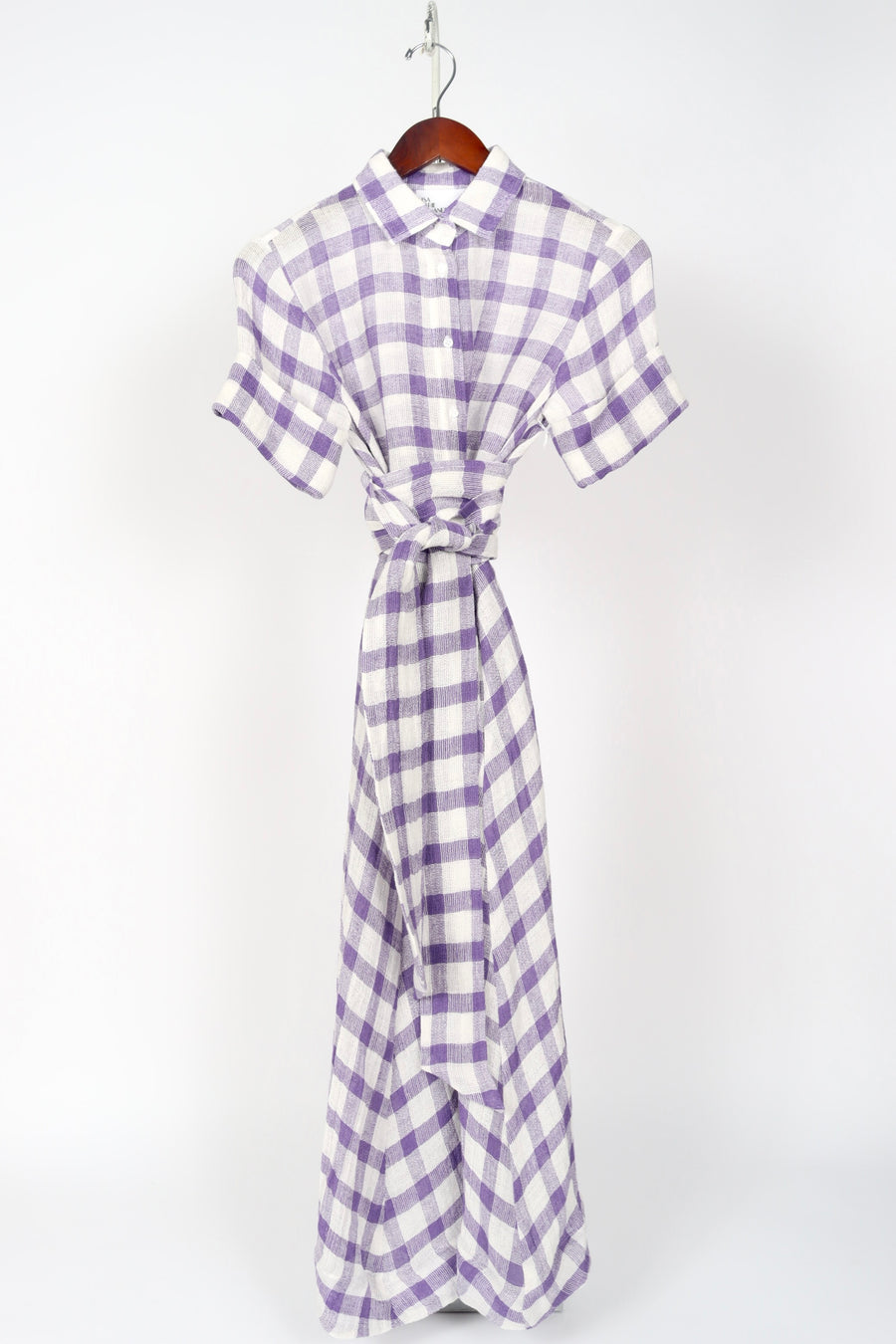 Shirt Dress Classic - Lavender Gingham Chios Gauze