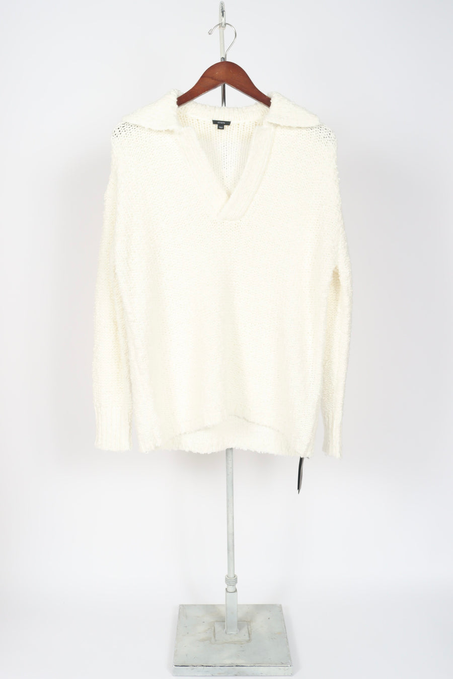 Textured Knit Polo Jumper - Ivory
