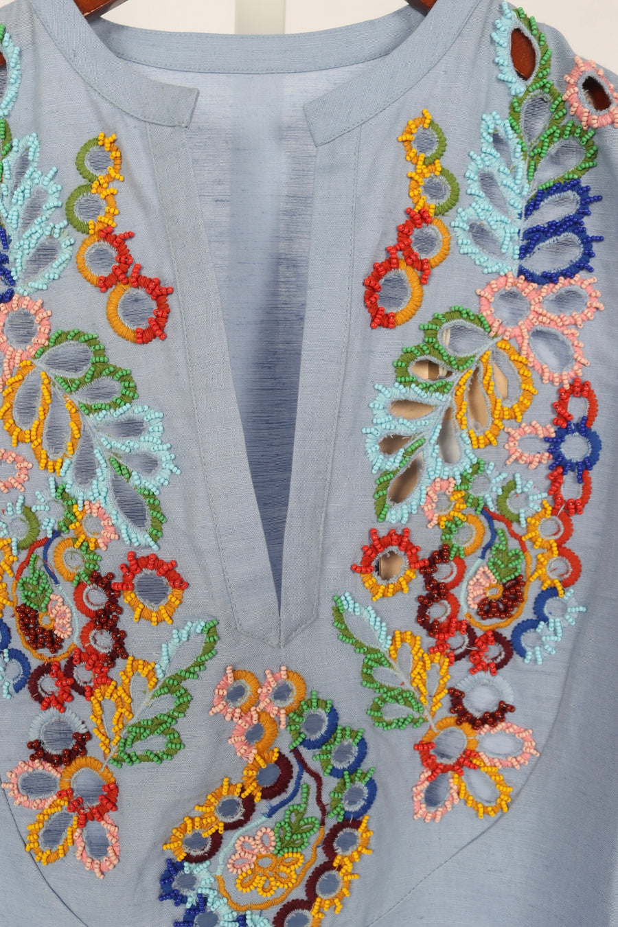 Wandrea - Embroidered Midi Dress - SEA