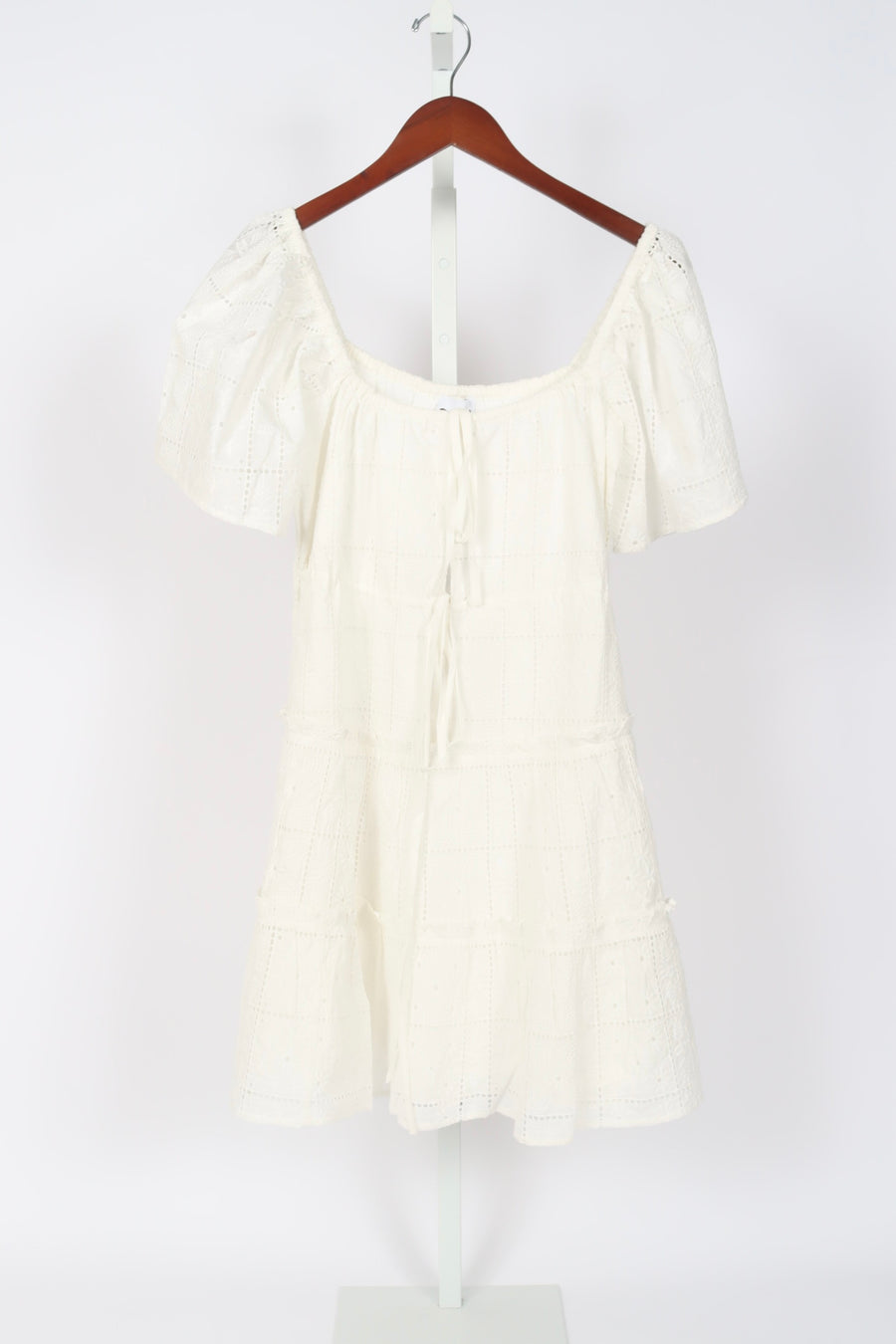 Light Broderie Anglaise Layer Dress - Egret