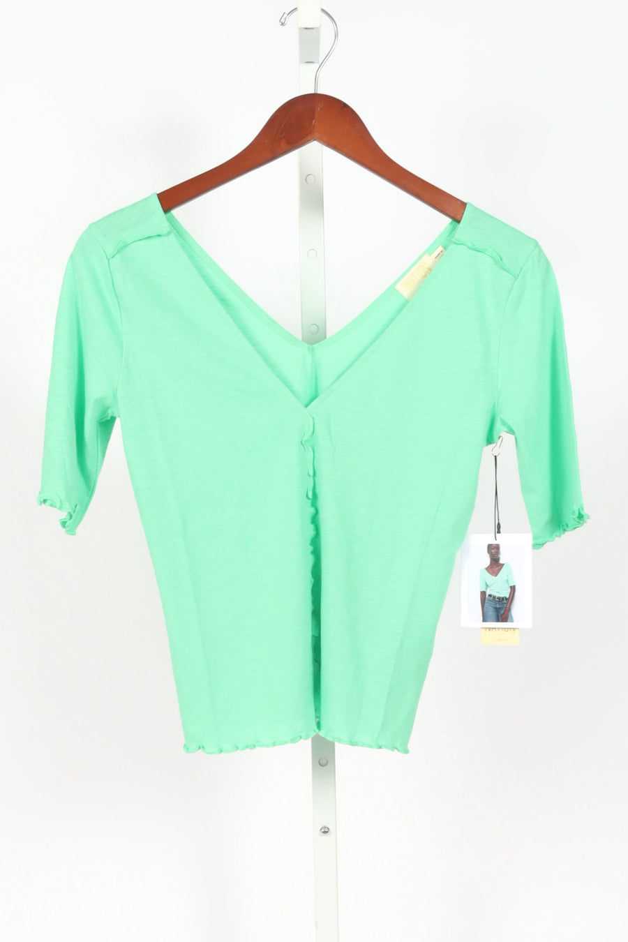 Yvonne V-Neck Lettuce Edge Top - Katydid