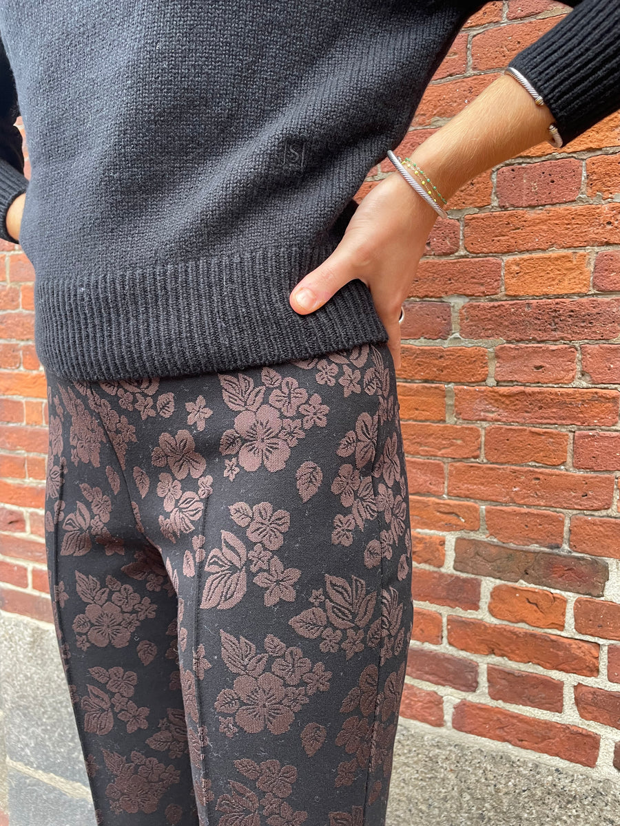Matte Shine Floral Louis Pant - Black Combo (By Phone Order Only)