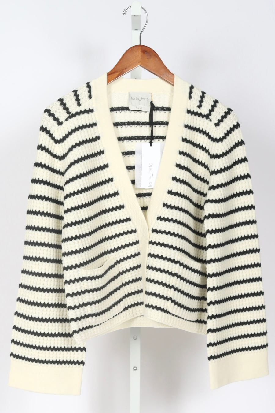 12945_My Knit - Striped Cardigan - Bianco