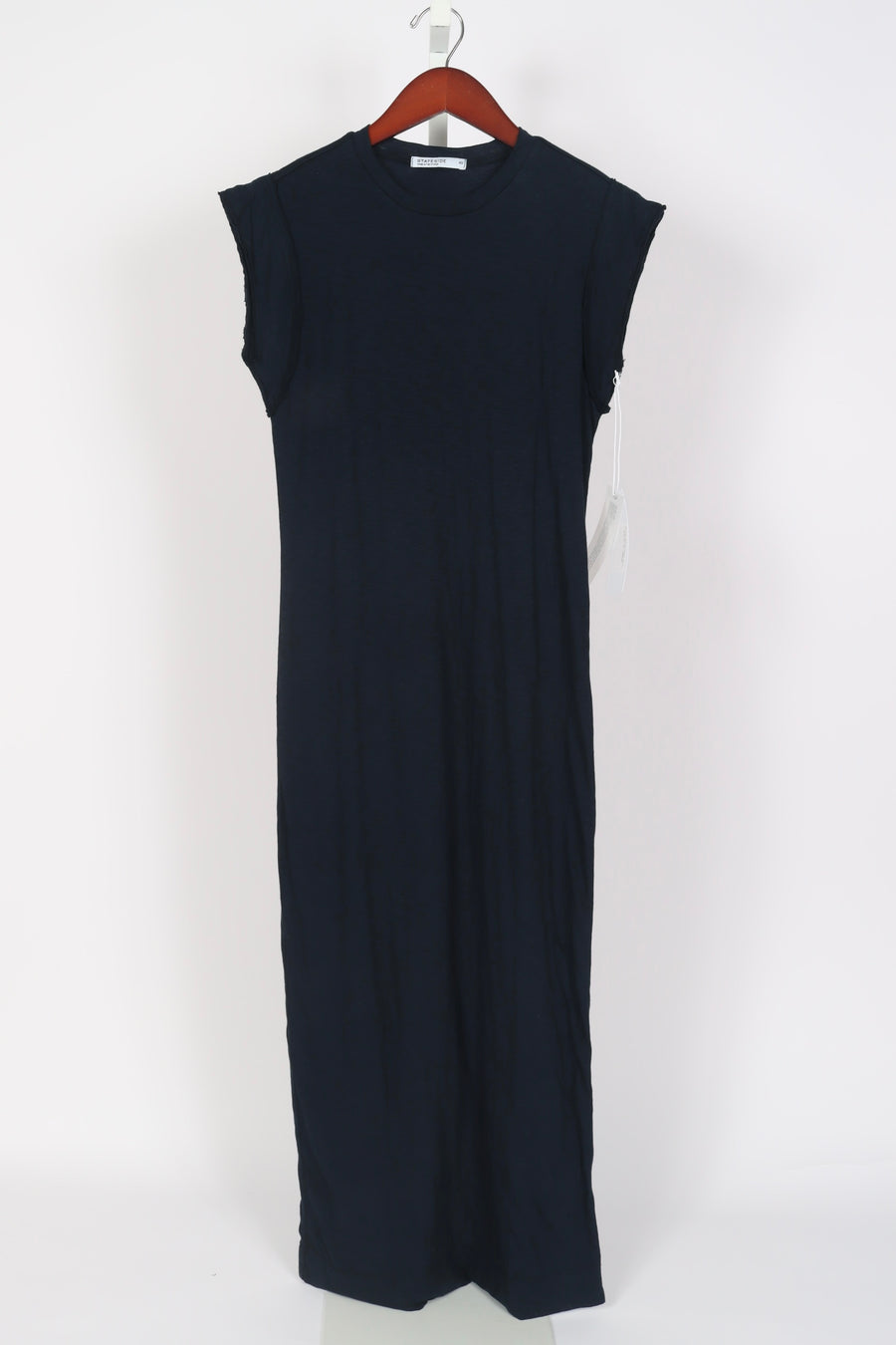 Supima Slub Scooped Hem Midi Dress - New Navy