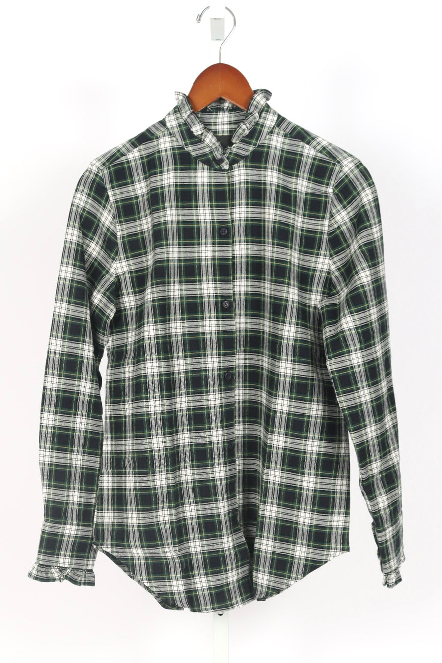 Lydia Shirt - Ivory/Green Plaid