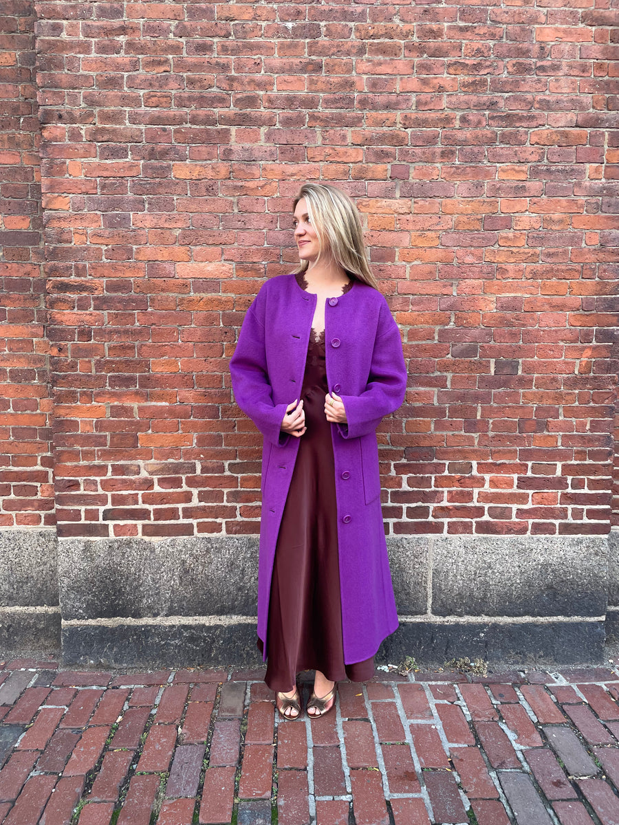 Fernanda Double Faced Wool Coat - Thistle