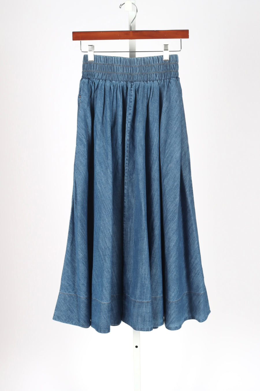 The Kyria Circle Skirt - Denim - Aegean