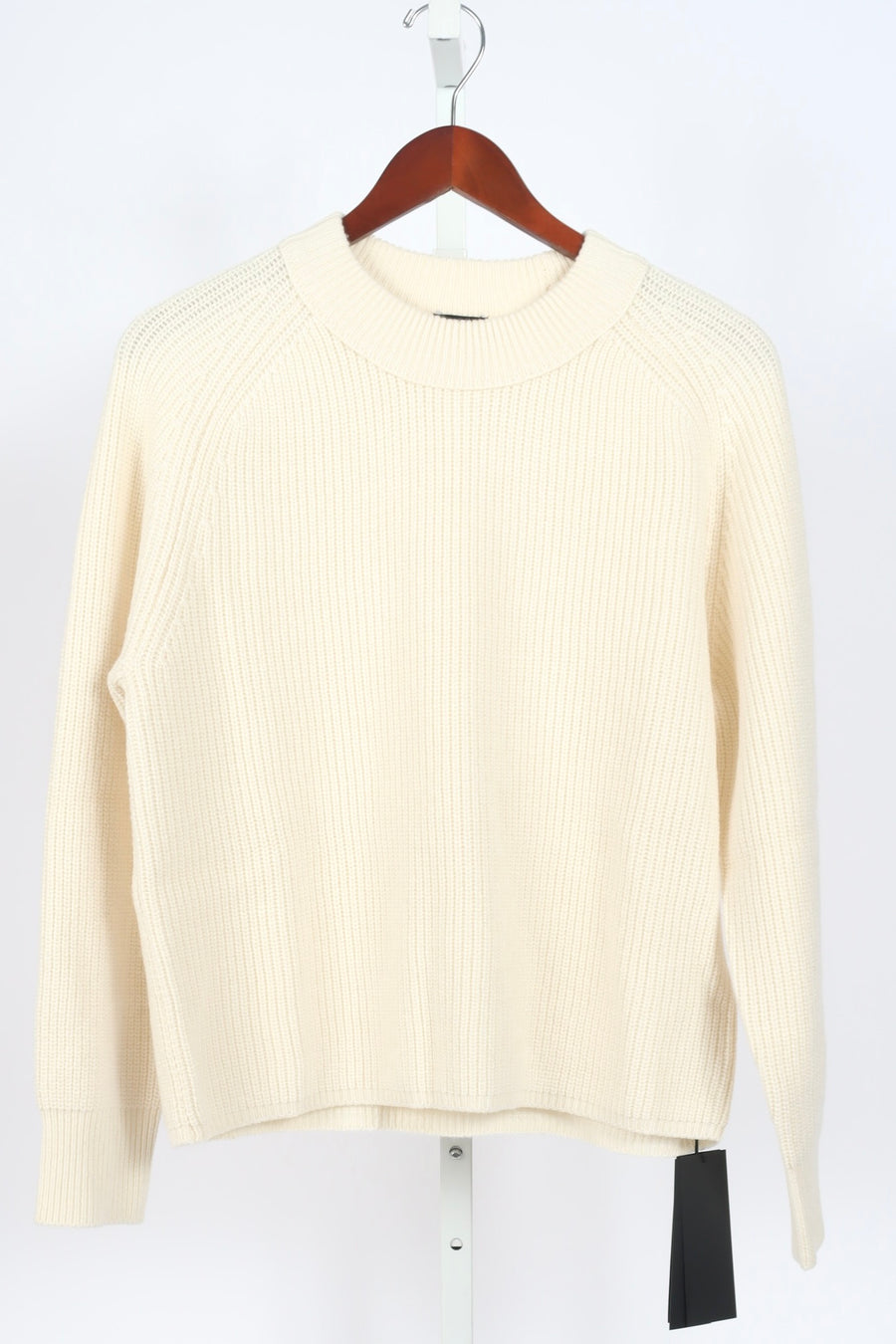 Light Cardigan Stitch Round Neck Jumper - Ivory