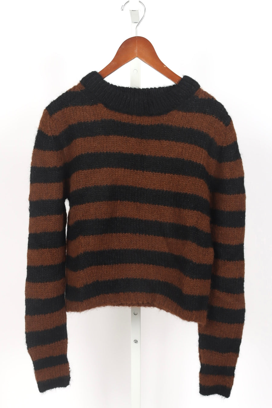 Ava Stripe Sweater - Black & Cocoa Stripe