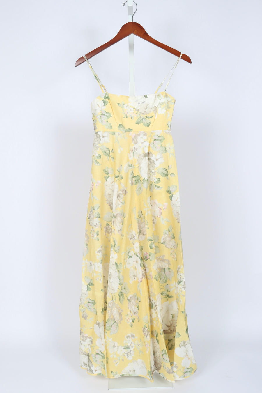 Acacia Bandeau Midi Dress - Yellow Floral