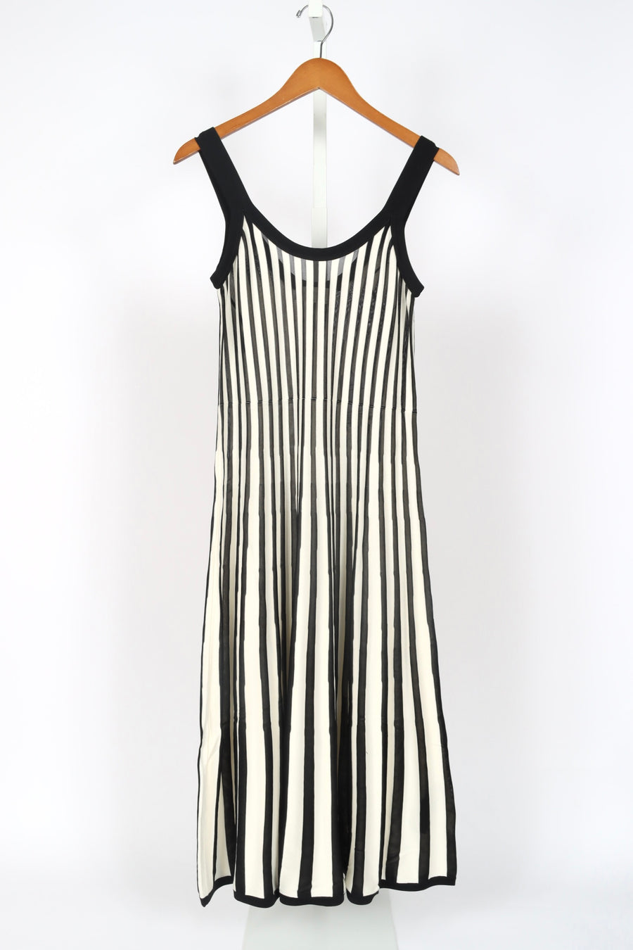 Wylie Stripe Knit Tank Dress - Black/Cream