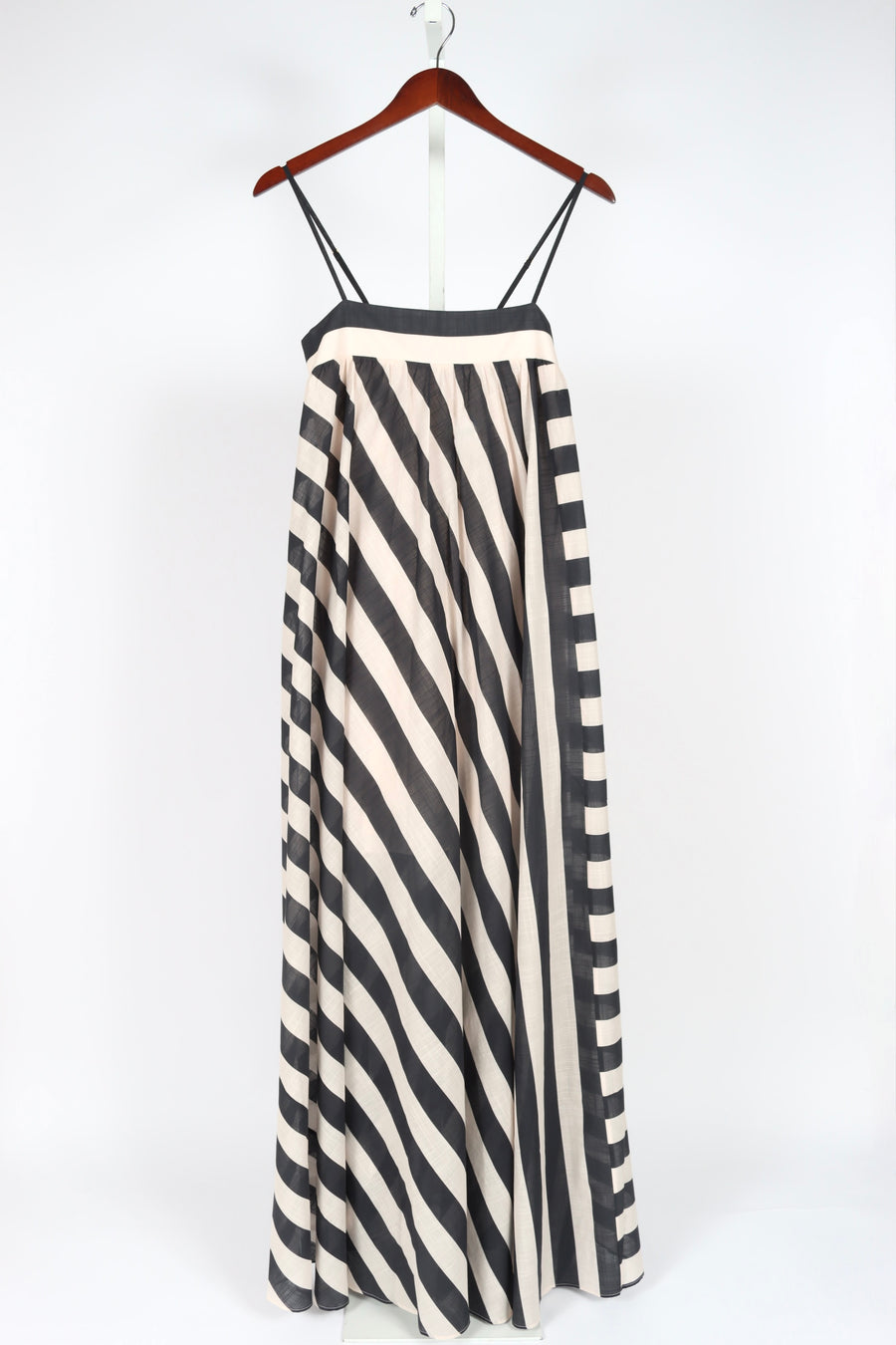 Maxine Stripe Maxi Dress - Black/Cream