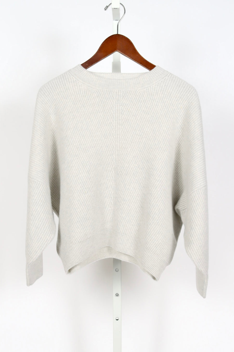 English Ribbed 3/4 Sleeve Knit - Ice