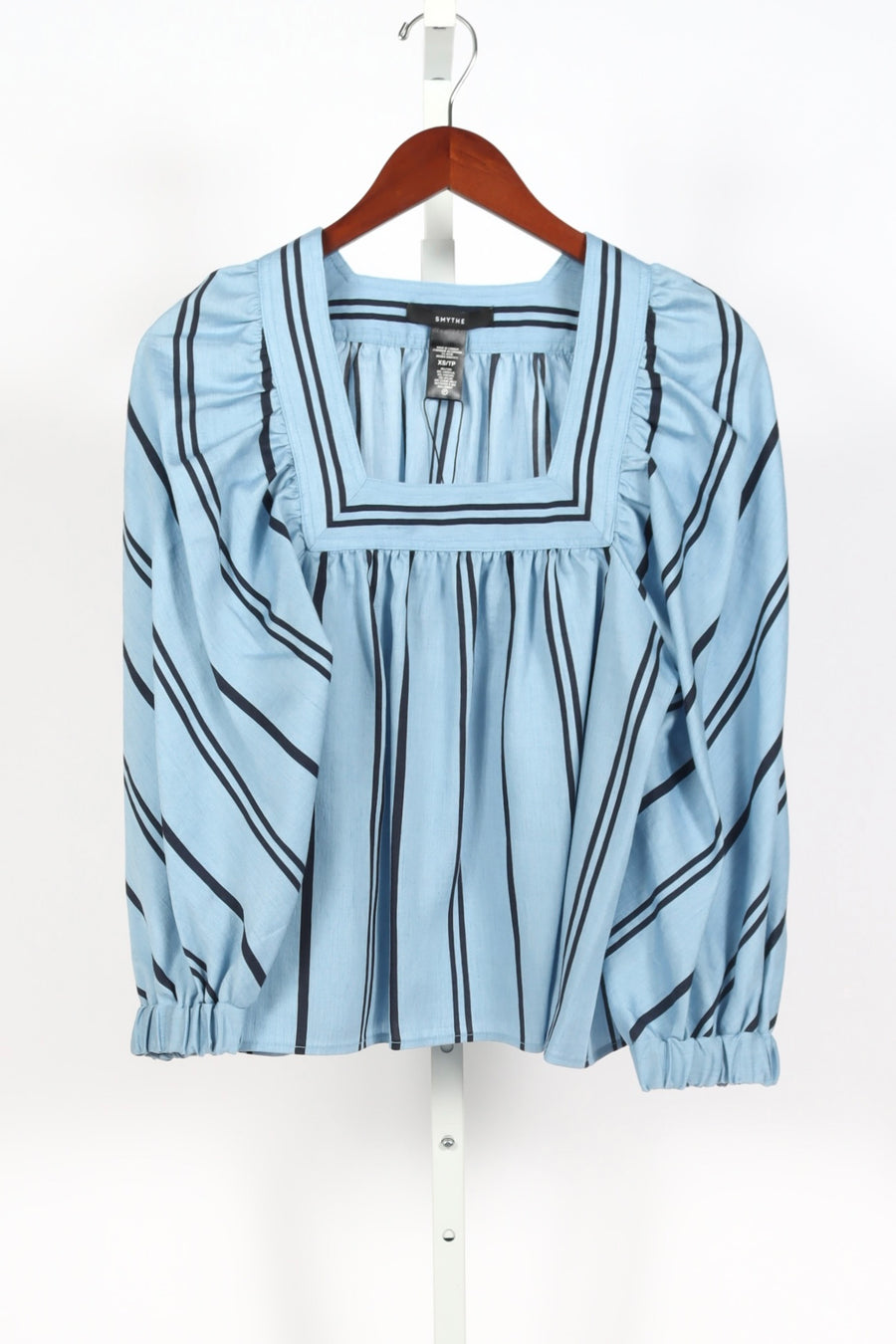 Square Neck Top - Blue Stripe