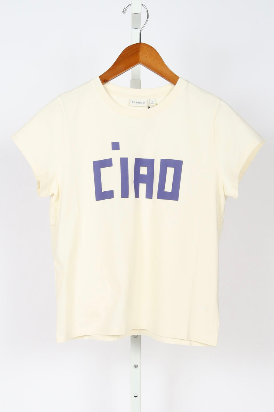 Classic Tee - Cream w/ Royal Blue Block Ciao