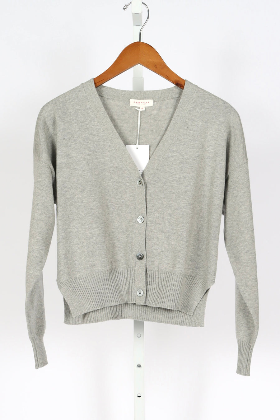 Lola Cotton/Cashmere Cardigan - Heather Grey