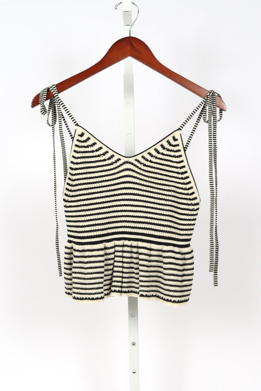 Mali Stripe Cami - Ivory + Black Stripe