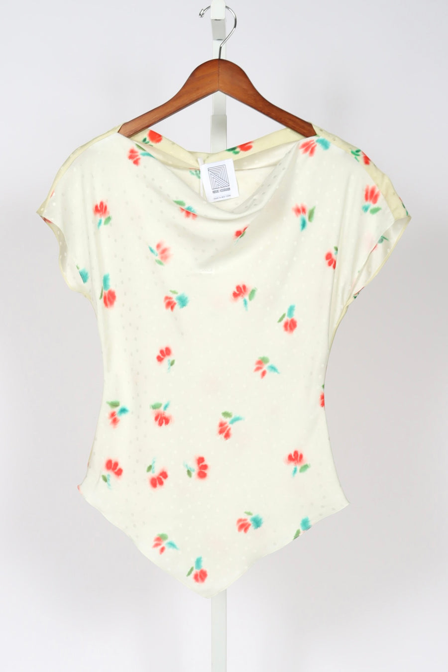 Draped V Tee - Tulip Jacquard