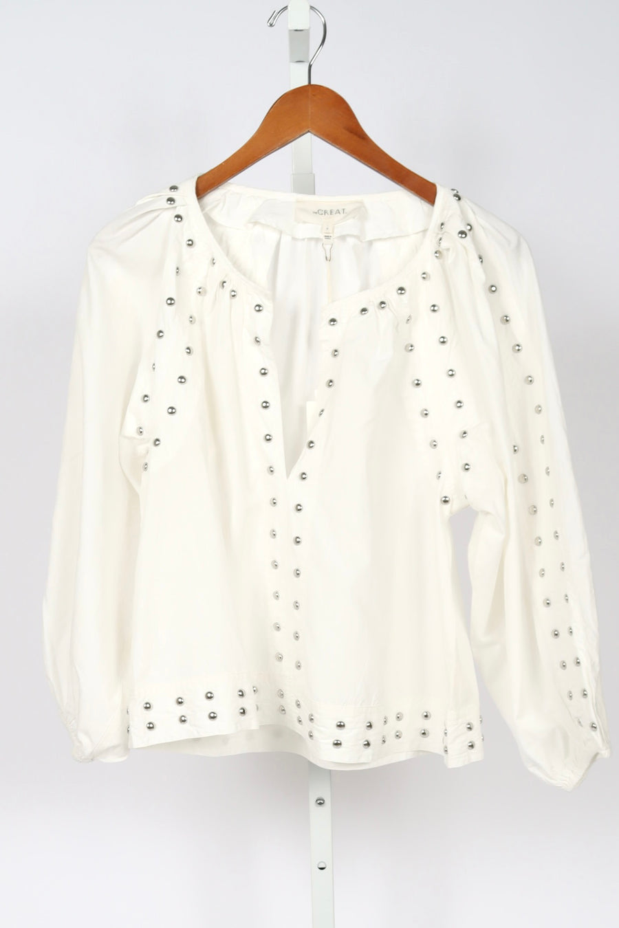 The Bodega Top with Studs - White