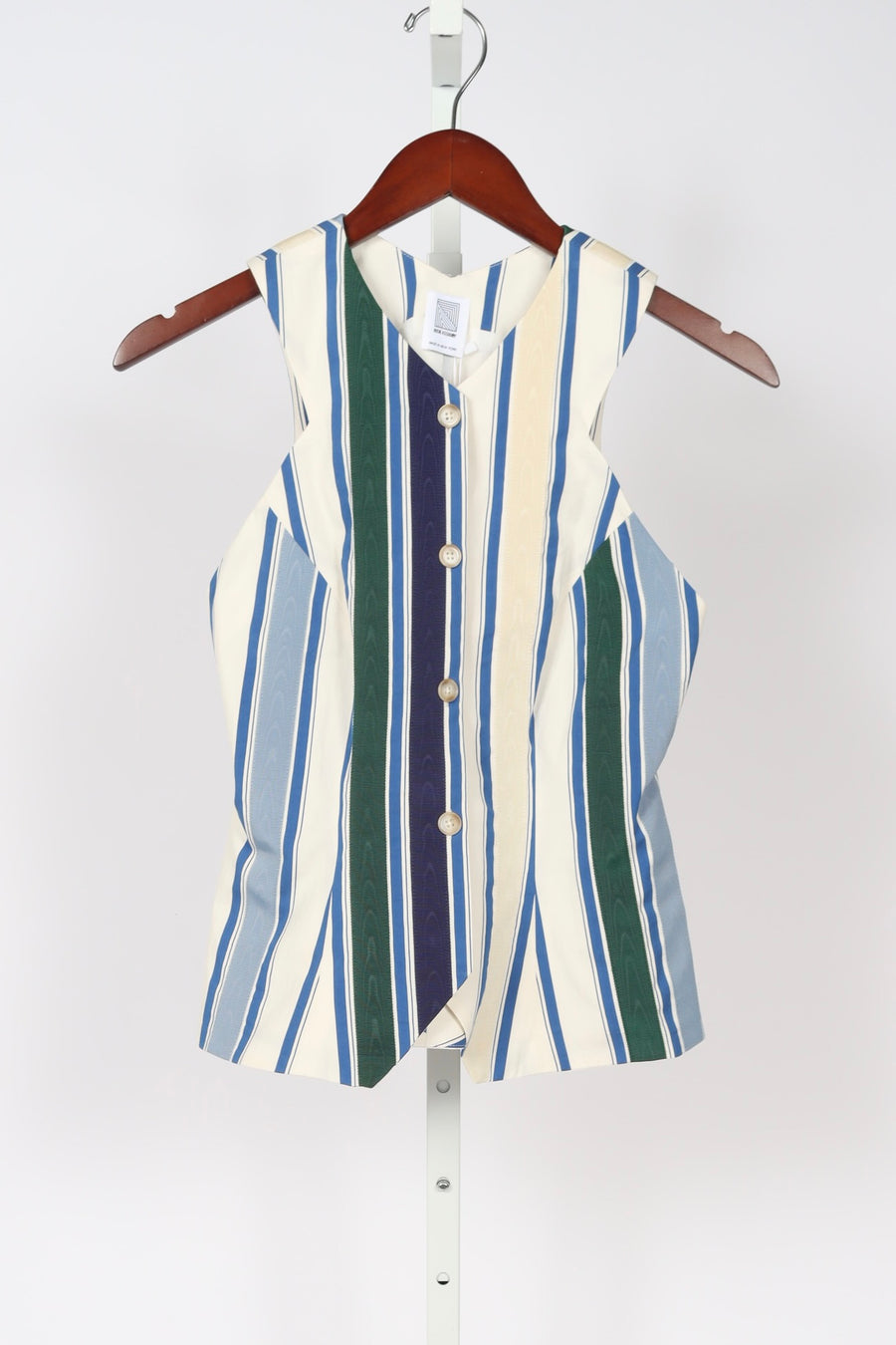 Ribbon King Giorgio Vest - Coastal Stripe Cotton