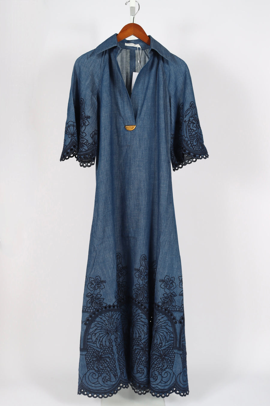 Coco Embroidered Denim Dress - Railway Blue