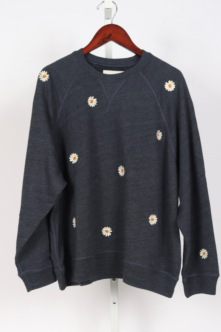 The Slouch Sweatshirt - Vintage Blue with Floating Daisy