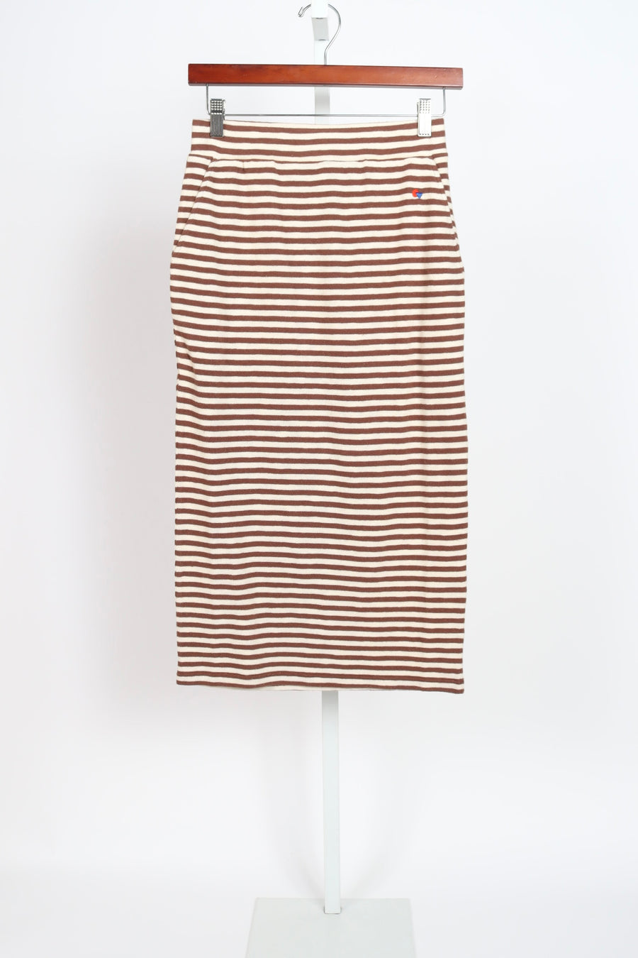Le Tube Skirt - Brown & Cream Stripe