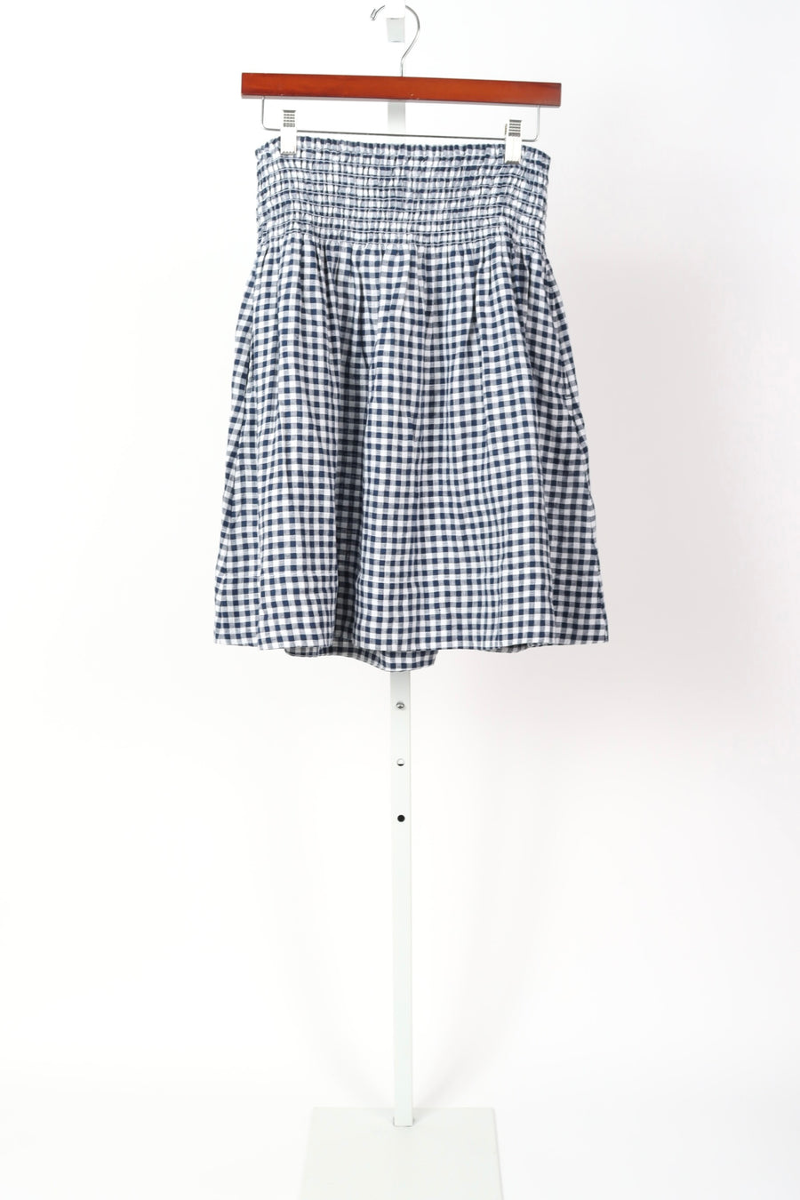 Zoe Skirt - Navy/White Linen Gingham