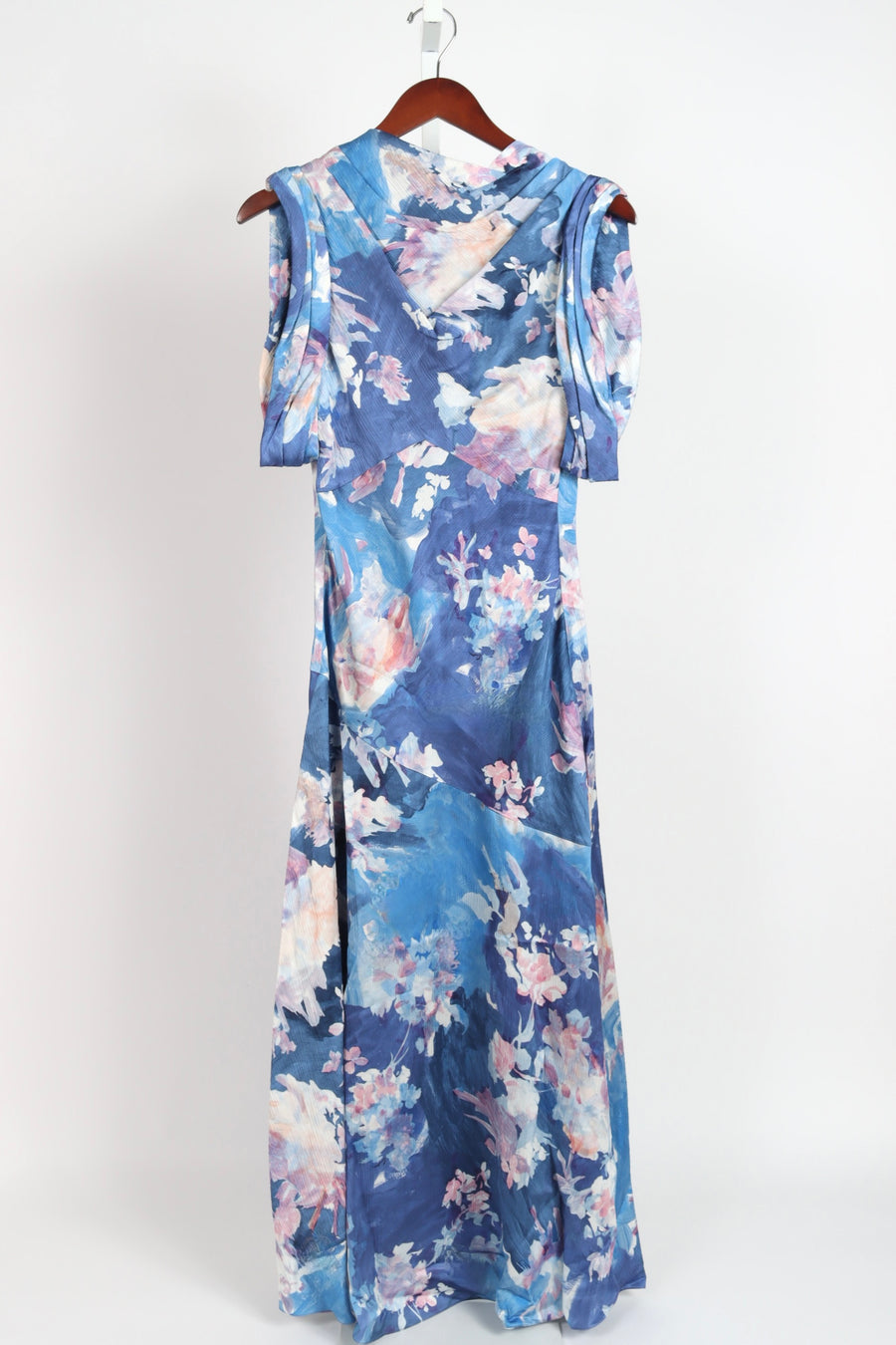 Sleeveless Midi Dress - Artist Garden Pale Cobalt