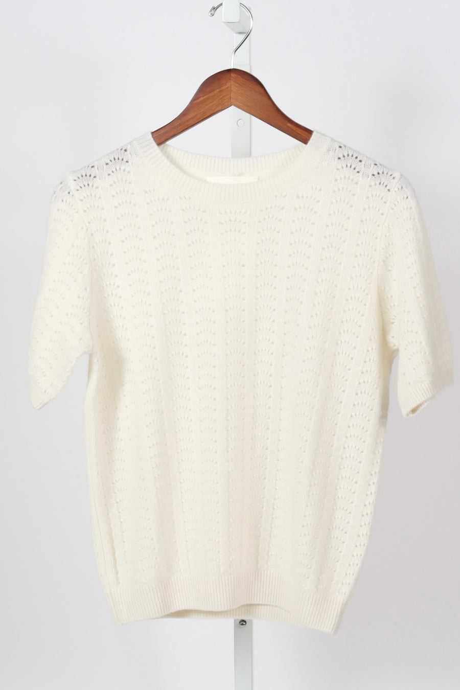 Cecelia Pointelle Sweater - Cream