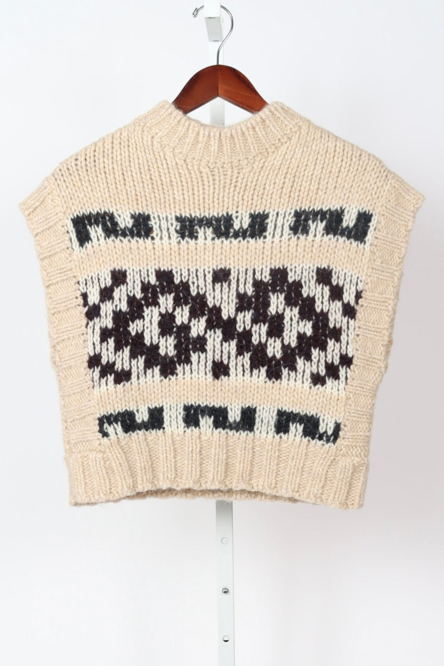 14460_My Knit - "Attica" Jacquard Vest - Honey