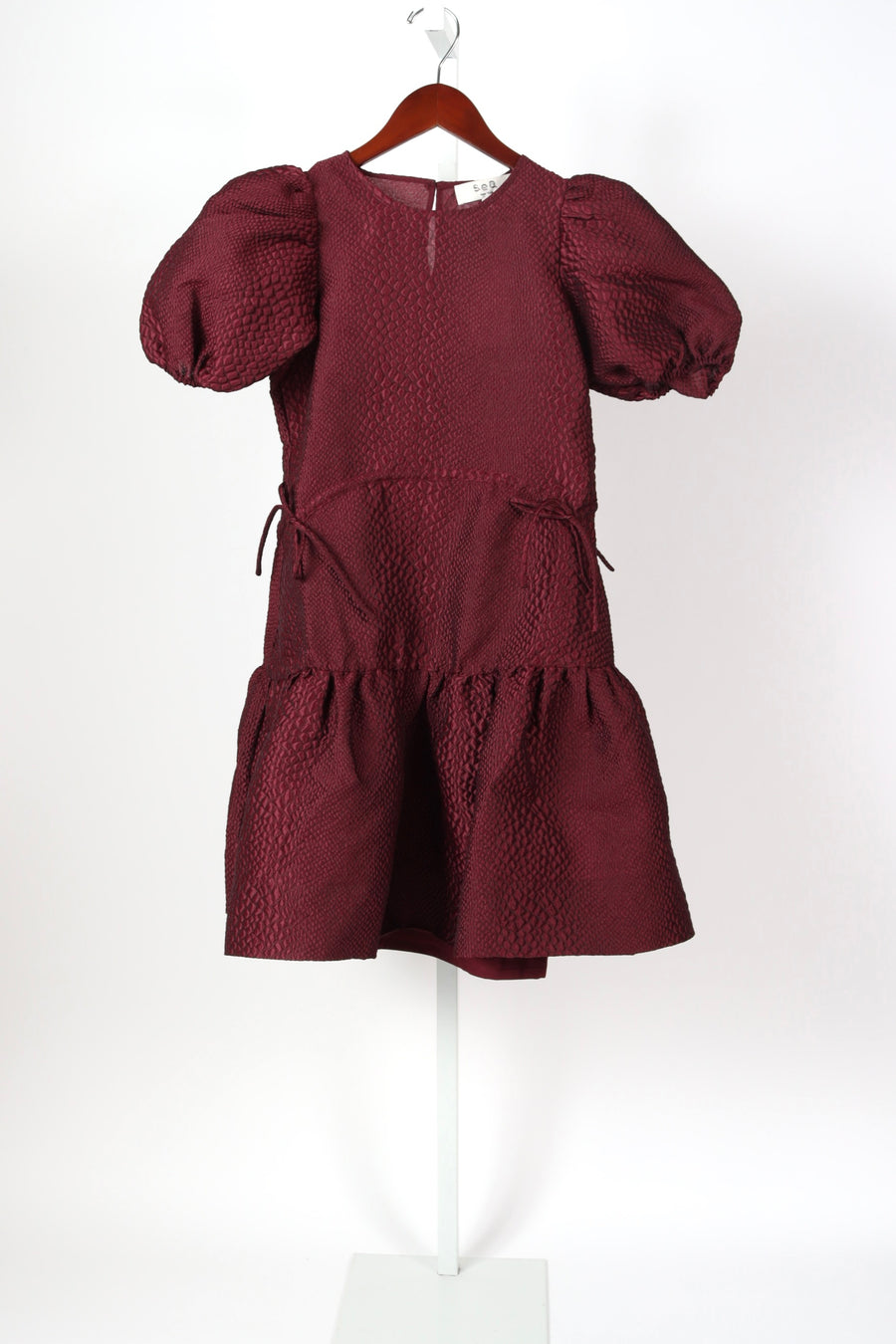 Fayetta Embossed Dress - Burgundy