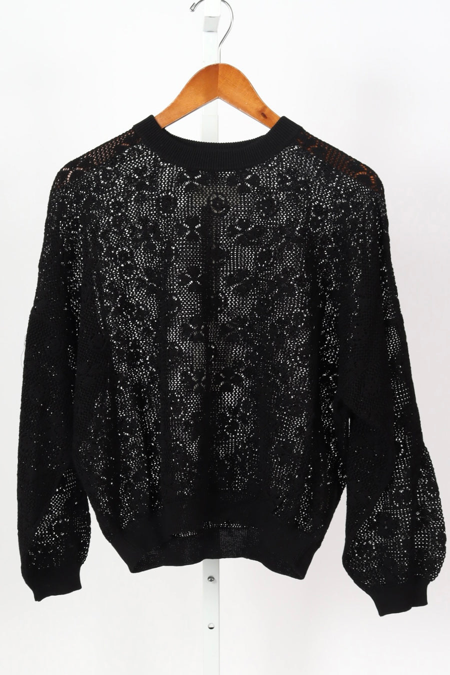 The Crochet Pullover - Black