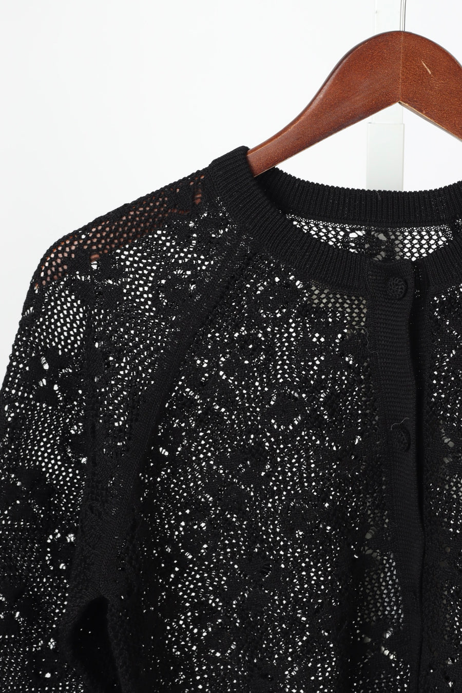 The Crochet Cardigan - Black