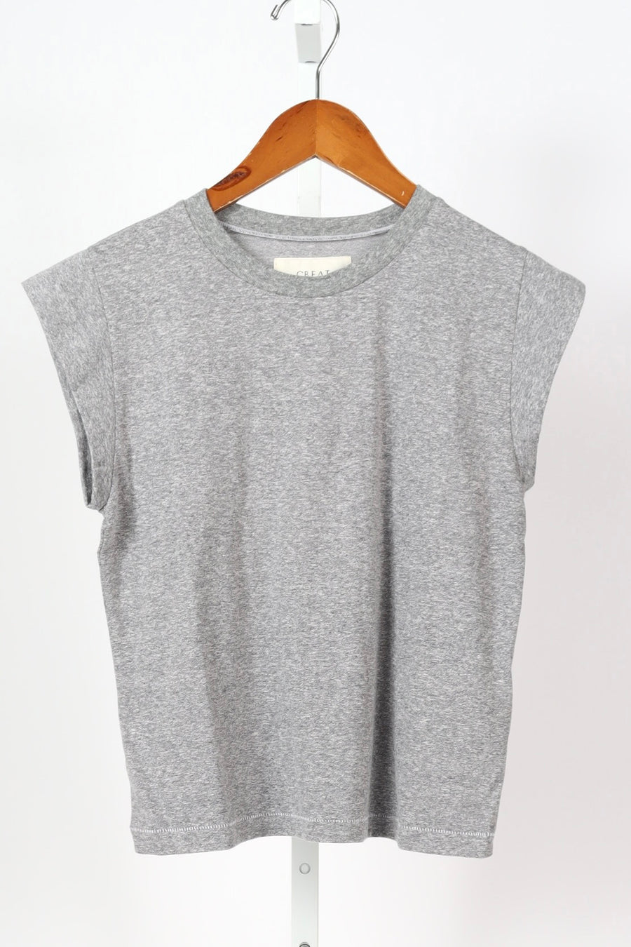 The Peak Shoulder Tee - Heather Grey